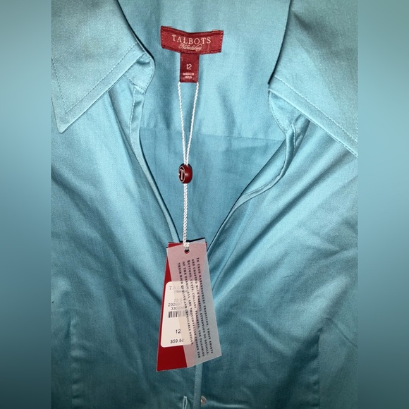 NWT!!—Talbot’s Button-Down Shirt, Sz. 12, Stunning Aqua Color, & Never Worn!! - Picture 2 of 3